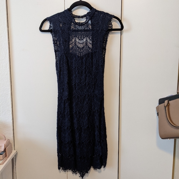 Free People Navy Day Dream Bodycon Dress - Picture 4 of 6
